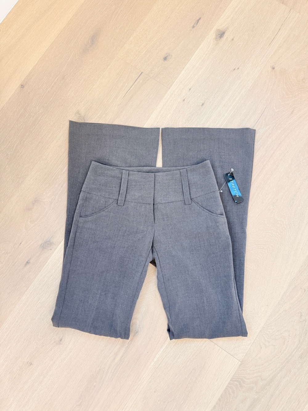 BCX Gray Stretch Bootcut Dress Pants Career Trousers Size 1